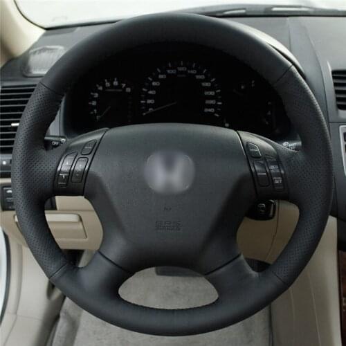 DIY Anti-Slip Wear-Resistant Steering Wheel Cover For Honda Accord 7th 2003-2007 Car Interior Decoration