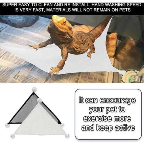 Reptile Hammock Lounger Ladder Accessories Set For Large Small Bearded Dragons Geckos Lizards Or Snakes Lizard Triangle Net 2pcs