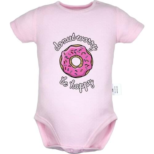 Cute Don't Worry Donut Worry Be Happy Deer King and Queen Couples Newborn Baby Boy Girl Outfits Jumpsuit Infant Bodysuit Clothes