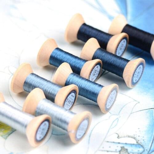 Small roll household Sewing Threads Spools /thread-silk embroidery line/Purplish blue/Handmade embroidery thread / embroidery th
