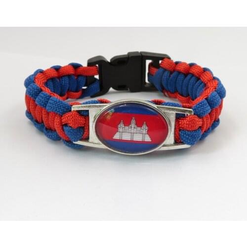 Fashion love cambodia National flag Bracelets Charm handmade cambodia bracelets & bangles for Women and men cambodia flag