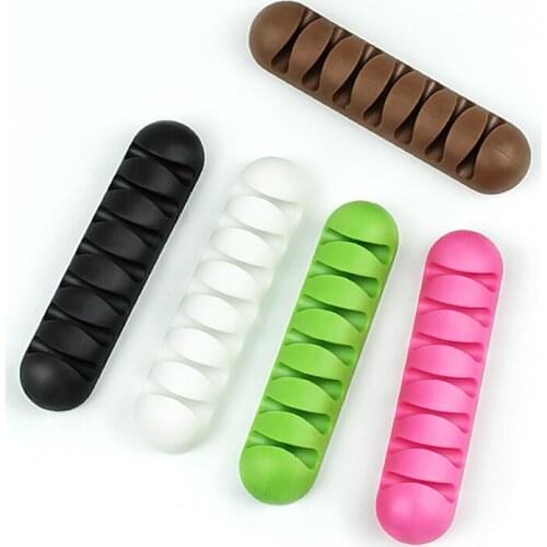 EARDECO Wire Winder 7 Holes USB Cable Organizer Headphone Earphone Holder Mouse Cord Silicone Clip Phone Line Desktop Management