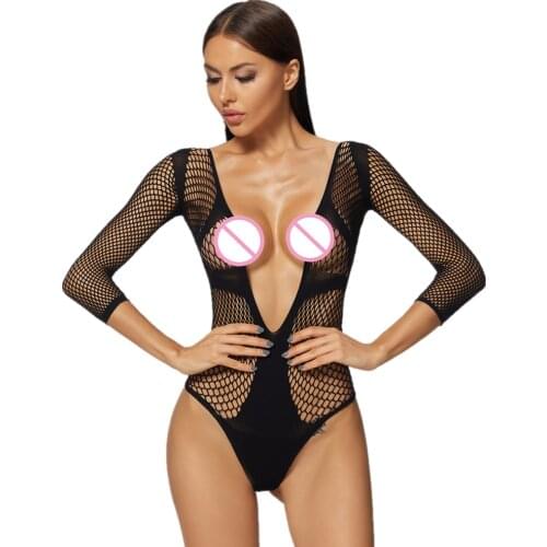 Deep V-neck Lingerie Sexy Hot Erotic Intimate Costumes Sexy Underwear Women Sex Product Porno Babydoll Long Sleeves