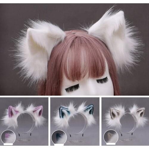 Furry Bendable Ears Headband Flurry Plush Animal Lolita Cosplay Hair Hoop