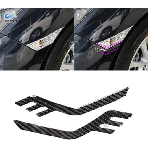 For Honda Civic 10th Gen 2016 2017 2018 2019 Car Carbon Fiber Side Front Headlamp Headlights Eyebrows Eyelids Bumper Cover Trim
