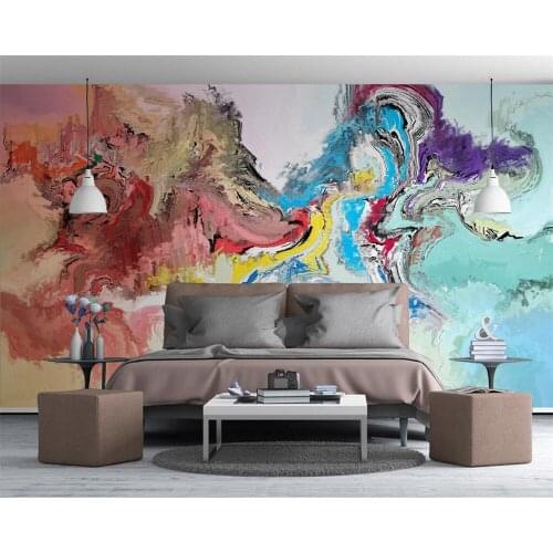 Beibehang Custom wallpaper Nordic minimalist abstract art watercolor landscape painting TV background wall murals 3d wallpaper