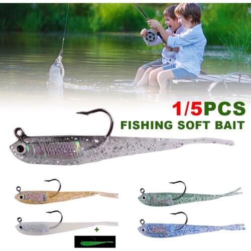 Fishing Lures 75mm Soft Bait Split Tail Artificial Bait Minnow Tackle Fork Tail with Hook Fishing Bait Fishing Tackle