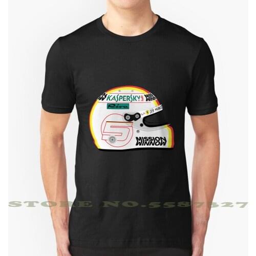 Sebastian VettelS Helmet 2019 Black White Tshirt For Men Women Helmet 2019 Season Sebastian Vettel Seb Seb5 5 Scuderia Mission