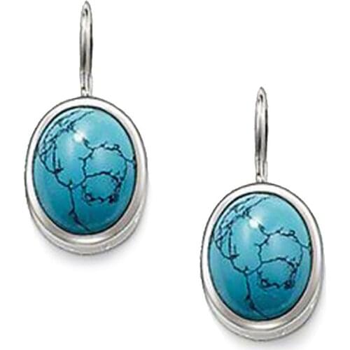 925 Sterling Silver Blue Stone Oval Drop Earrings, Fashion Thomas Style Glam Earring Jewelry Best Ts Soul Earings Gift for Women