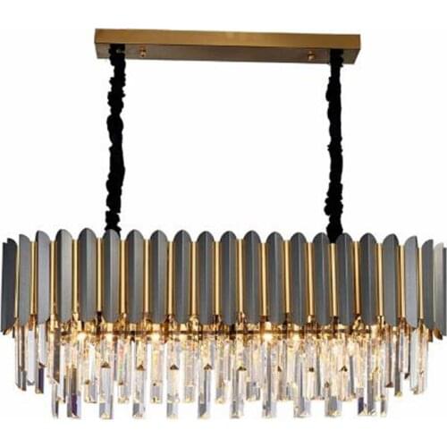 Manggic modern luxury crystal chandelier dining room Oval crystal chandelier designer model room simple atmosphere lamps