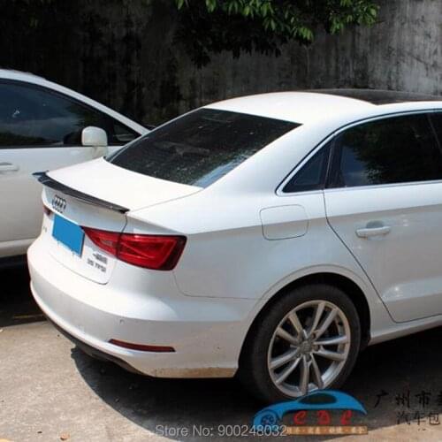 For Audi A3 2014-2017 Carbon Spoiler Wing Trunk Lip Boot Cover Car Styling