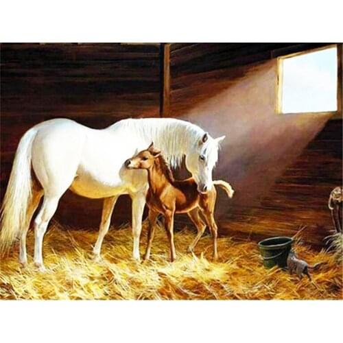 Horse Animal Pre-Printed 11CT Cross Stitch Full Kit DIY Embroidery DMC Threads Painting Handiwork Handicraft Sewing Stamped