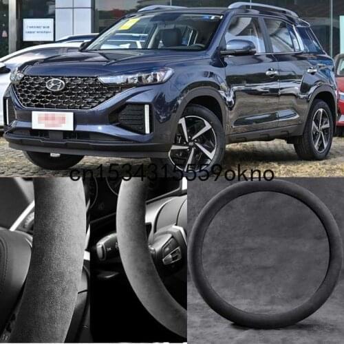 Car Steering Wheel Cover For Hyundai IX35 Black Alcantara Suede Car Accessories