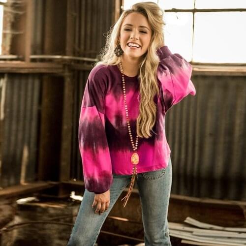 2021 Spring Fashion New Tie Dye T-shirt Women Long Sleeve Loose Casual Patchwork Female Streetwear All-match Tshirt Femme