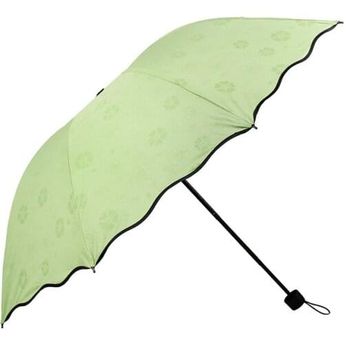 Ruffle Water Open All-Weather Umbrella Vinyl Super UV Sun Umbrella Sun Umbrella Creative Three Folding Umbrella