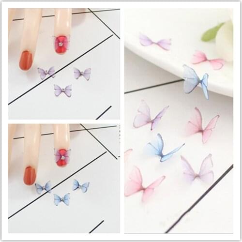 10pcs/lot 3D Animal Mini Crystal Yarn Butterfly Connectors For Nail Beauty DIY Earrings Jewelry Making Finding Accessories