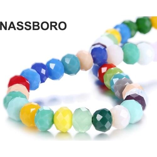 100Pcs 4 6 8 mm Czech Flat Rondelle Imitation Ceramic Crystal Beads Faceted Loose Glass Beads Spacer for Diy Craft Wholesale