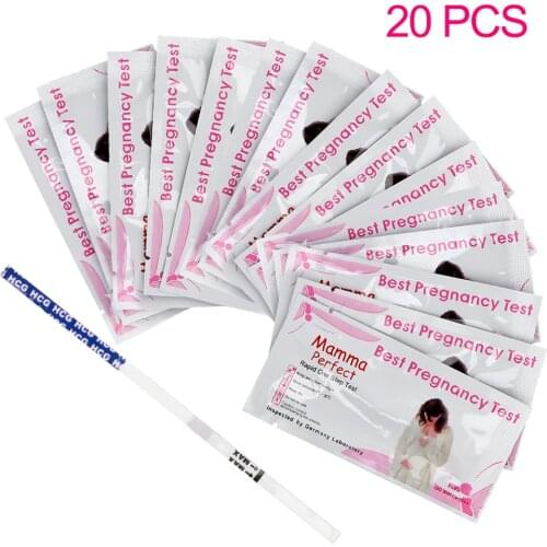 20Pcs HCG Early Testing Pregnancy Test Strips Urine Measuring Pregnancy Urine Test Home Private Early Testing Kit Adult Products