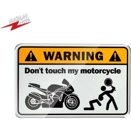 For Kawasaki Yamaha Honda Suzuki Ducati 3D Resin Warning Don't Touch My Motorcycle Tank Decal