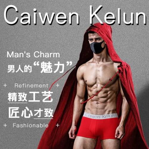CaiwenKelun 4Pcs Men Underwear Cotton Boxer Shorts Print Underpants Comfortable Breathable Lingerie Male Trunk U Convex Panties