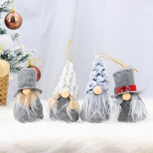 4PCS New Faceless Doll Forester Doll Cute Christmas Dwarf With Top Hat Handmade Plush Christmas Gift Doll Decoration WD15