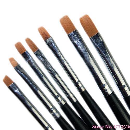 HotThe Latest 7Pcs Acrylic Nail Art Pen Tips UV Builder Gel Painting Design Brush Manicure Set 6VGS 7CUC