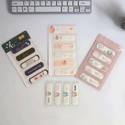 Emergency Wound Treatment Iodophor Cotton Swab Set Waterproof Breathable Cute Cartoon Band Aid Hemostasis Adhesive Bandages