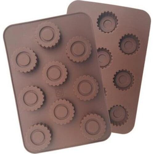 Free shipping 9 Circles chocolate mold cooking tools Silicone Mould baking Fondant Sugar Craft DIY Cake candy DIY