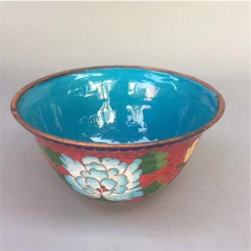 Chinese Porcelain Bowl Cloisonne Porcelain Bowl Peony Flower Picture High Grade Porcelain Home Decoration Gift
