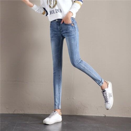 Jeans womens Leggings spring and autumn 2021 new Korean slim stretch pencil pants
