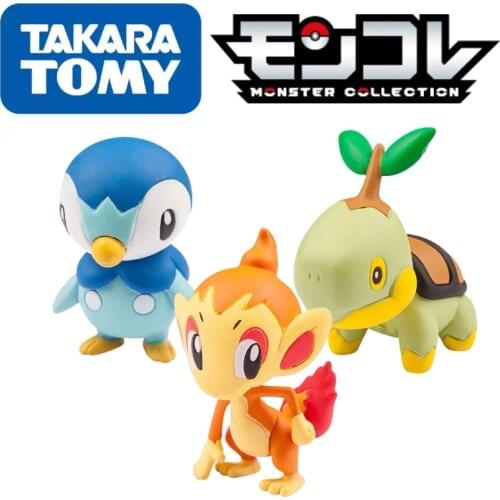 Pokemon Figures Diamond and Pearl 3 Initial Pokémon Turtwig Piplup Chimchar Toys High-Quality Exquisite Appearance Anime Gifts