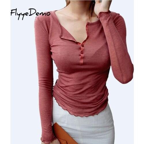 Женские трикотажные рубашки FlyyeDemo China At AliExpress