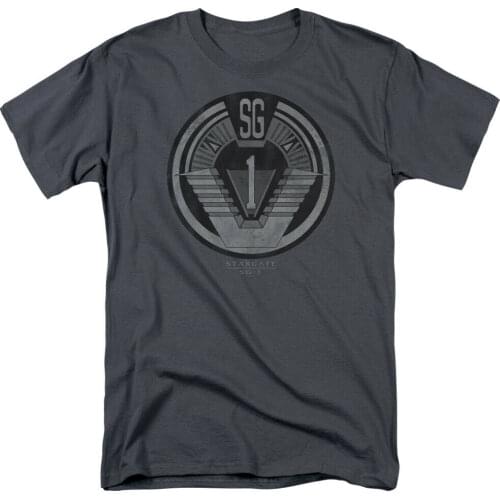 Stargate SG1 Team Badge T Shirt Licensed Sci Fi TV Alien Show Tee New Charcoal