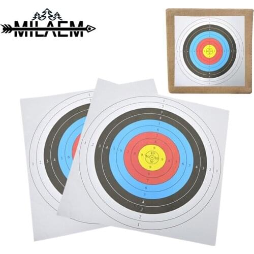 12 Pcs 60*60 cm Full Ring Target Paper Archery Target Shooting Equpiment For Outdoor Hunting Practice Aiming Arrow Accessories
