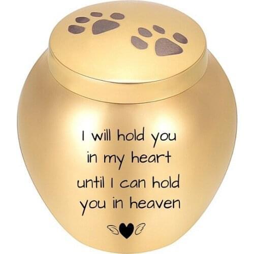 LHP177 Stainless Steel Funeral Cremation Urns Ashes Urn for or Dogs/Cats and Other Pets-I will hold you in my heart