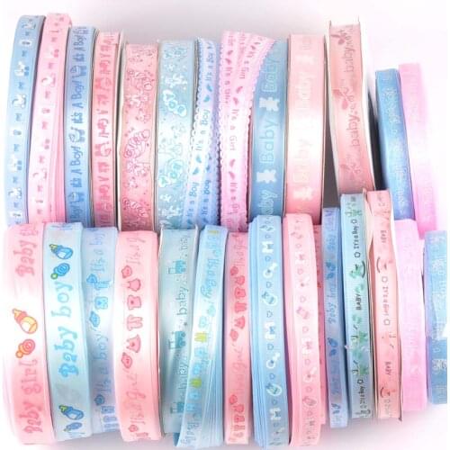 6yard/lot Mix Pink/blue Baby Ribbons Trim Lace Set for Bow Craft DIY Box Packing Art Sewing Accessories width 1.5/2.5cm CP2263