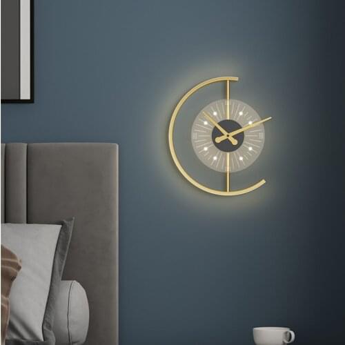 Nordic Wall Lamp Clock Shape Acrylic Led Wall Light Remote Control Living Room Decor Bedroom Hallway Home Decoration Wall Sconce