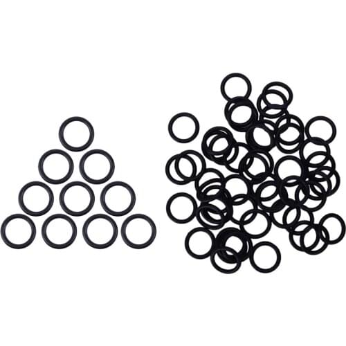 50 x Nitrile Rubber O Ring Black 11 mm x 15 mm x 2 mm & 10x Pipe Tube Hose Connector O Ring Gasket Washer 18X13X2.5mm