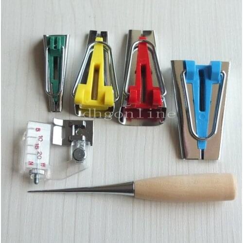 One Set Awl Adjustable FUSIBLE BIAS BINDING TAPE MAKERS TIP KIT SET 4 SEWING QUILTING AA