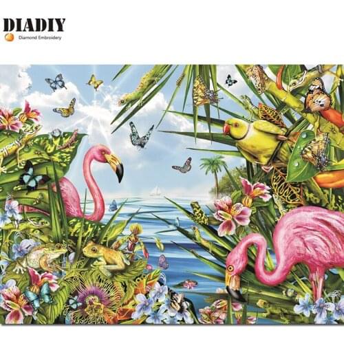 Full round Diamond 5D DIY Diamond Painting animal Flamingos Embroidery Cross Stitch Rhinestone Mosaic Painting Decor