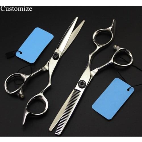 Customize professional 6 inch Japan Big Circles hair salon scissors cutting barber makas Thinning shears hairdressing scissors