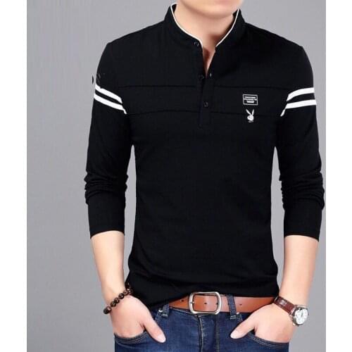 Polo Shirt Men Oversize Long Sleeve Solid Color Polo T-Shirts Man Camisa Masculina Popular Casual Cotton Plus Size S-4XL