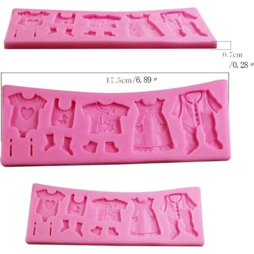Bakeware New 3D Baby Clothes DIY Silicone Mold Kitchen Fondant Cake Moulds Chocolate Candy Baking Tools Wedding Cake Decorating