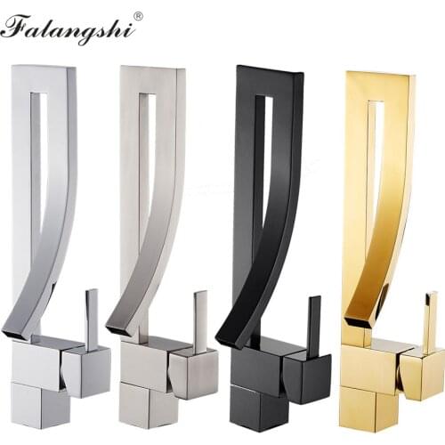 Bathroom Basin Faucets Chrome Hot and Cold Wash Basin Taps Art Design Basin Vintage Sink Mixer Water Taps Brush Golden WB1066