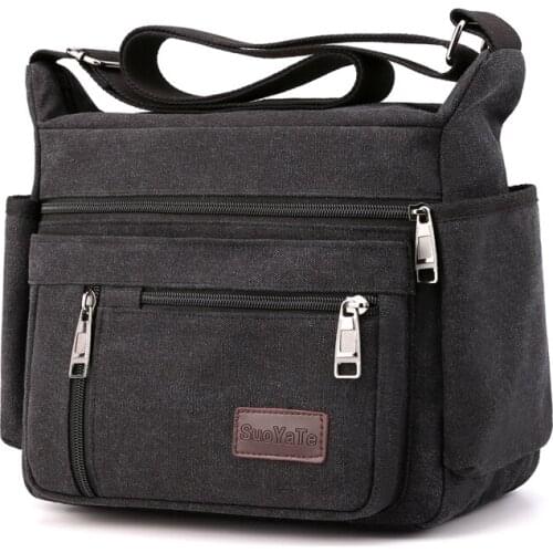 New high quality Canvas Mens bag Multi Storey Man crossbody bag Large Capacity Mens shoulder bag Casual Travel Men handbag