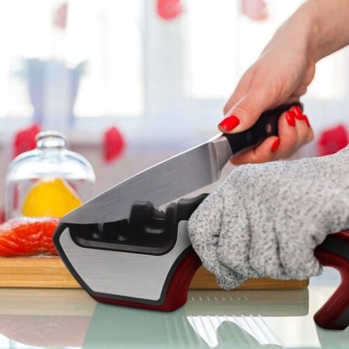 Knife Sharpener 3 In 1 Knife Shears and Scissors Sharpening Stone System Stainless Steel Blades Knives Sharpening Tool