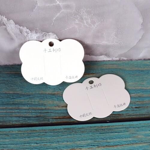 White Cloud Shaped Hairpin Paper Card 50PCS/LOT Handmade DIY Boutique Display Hair Clip Cards Children Rubber Band Dangle Tag