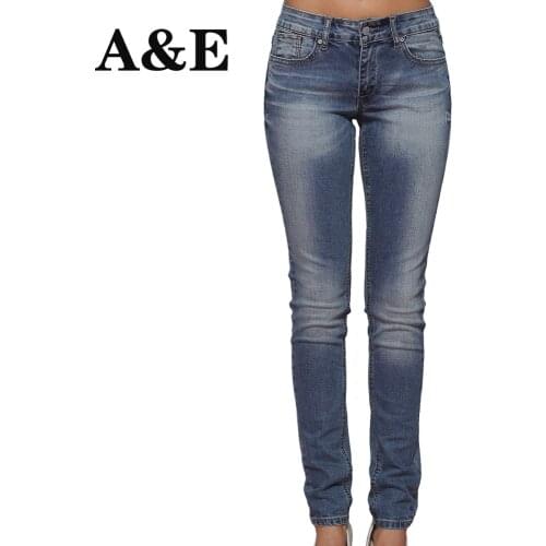 Alice & Elmer Mid Waist Skinny Women Jeans Woman Jeans For Girls Stretch Jeans Female Pants