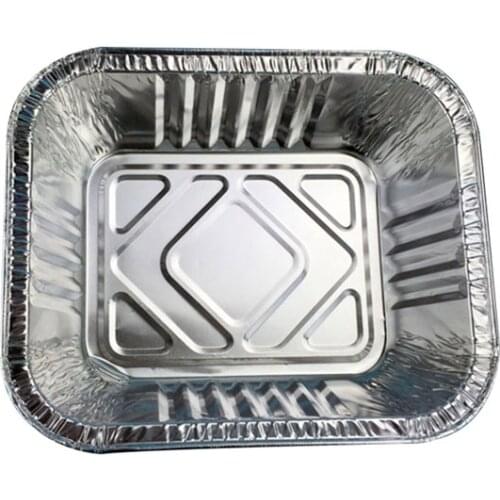 10pcs/set Disposable BBQ Aluminium Foil Box with Cover Mess Tin Lunch Box Grease Drip Pans Tray Outdoor for Cooking
