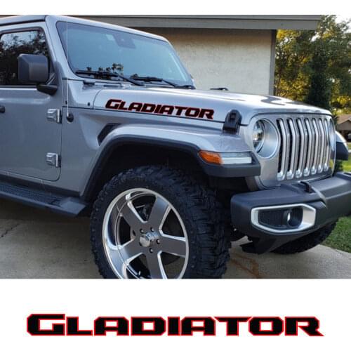 For Jeep Gladiator Pickup Engine Hood Side Decal Truck Stickers Graphics Vinyl Letters Decor Cover Auto Tuning Accessories 2Pcs